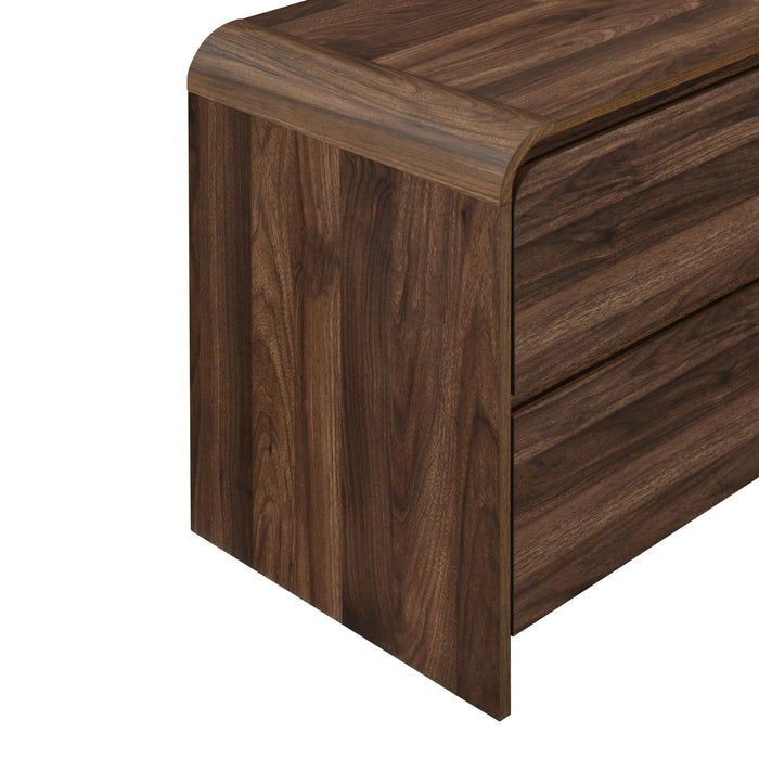 Mara - Two Drawer End Table / Bedside Table - Walnut