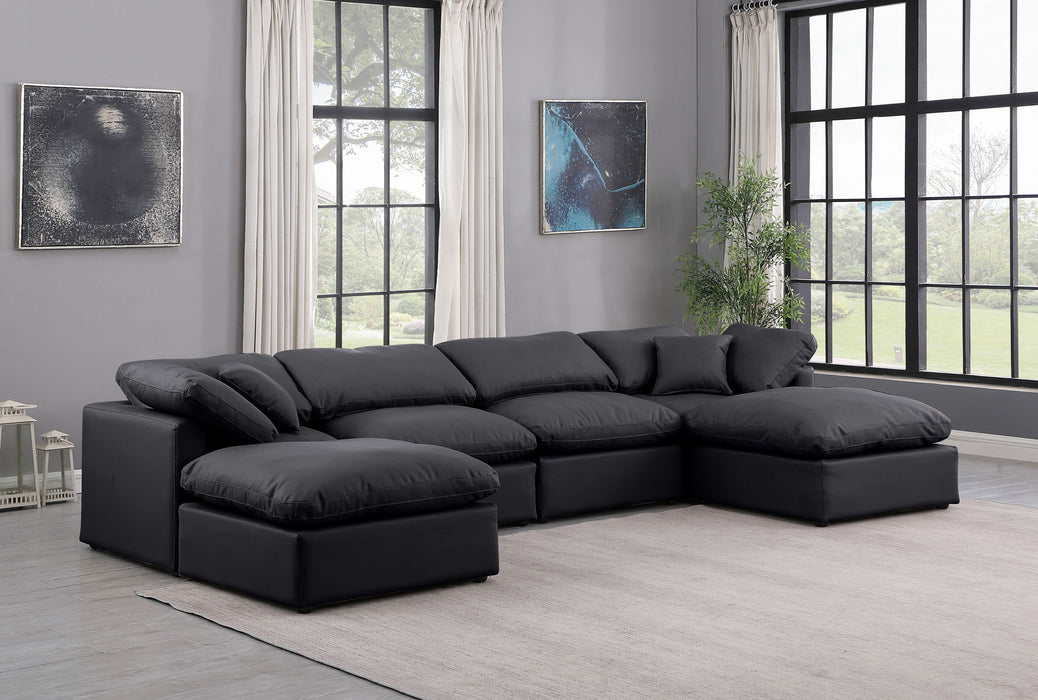 Indulge - Faux Leather 6 Piece Modular Double Chaise Sectional - Stylish Home Furniture