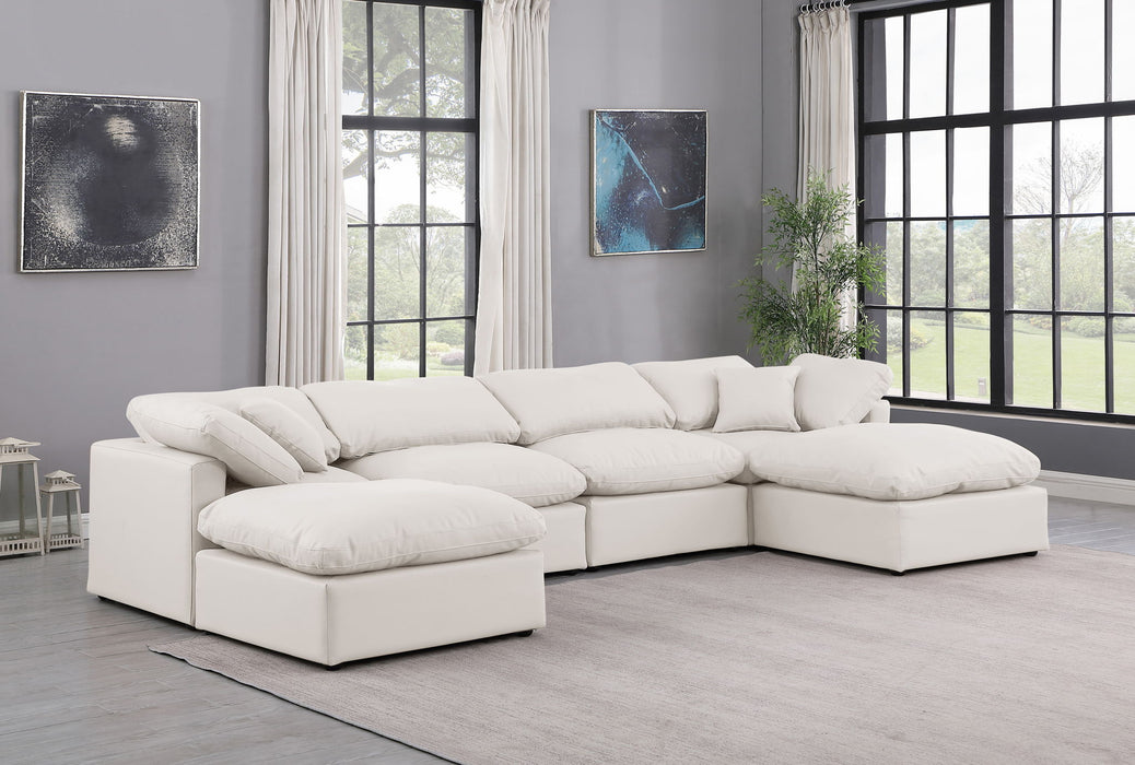 Indulge - Faux Leather 6 Piece Modular Double Chaise Sectional - Stylish Home Furniture