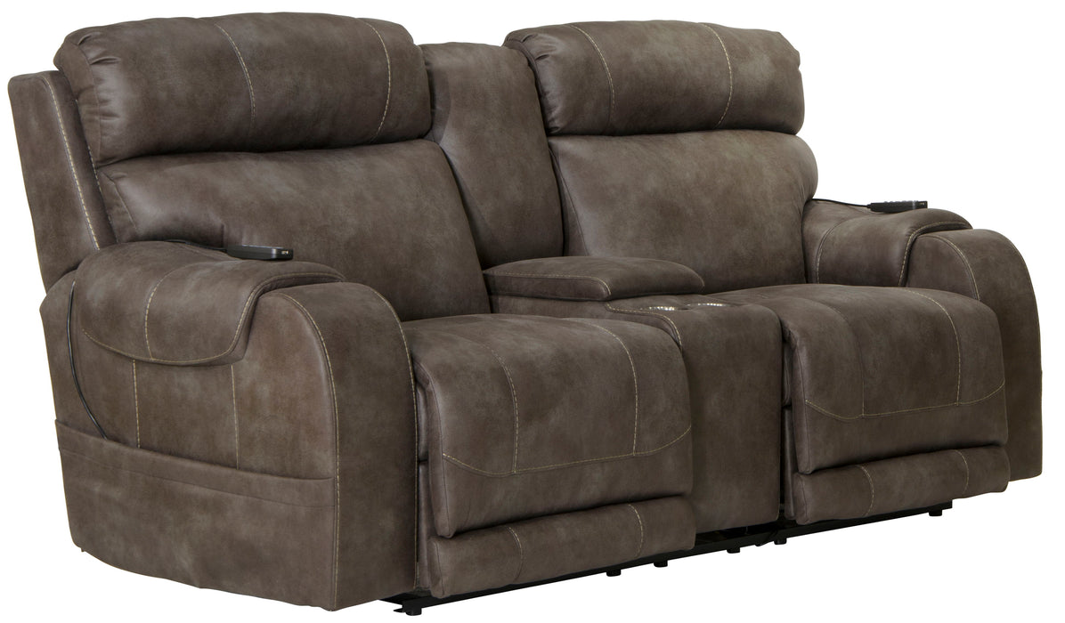 Serenity - Power Reclining Console Loveseat With Power Adjustable Headrest And CR3 Heat / Massage / Lumbar