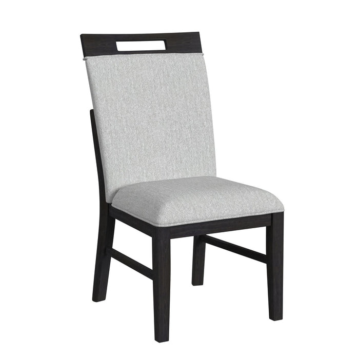 Transcend - Dining Side Chair With Fabric (Set of 2) - Charcoal And Light Gray - Stylish Home Furniture