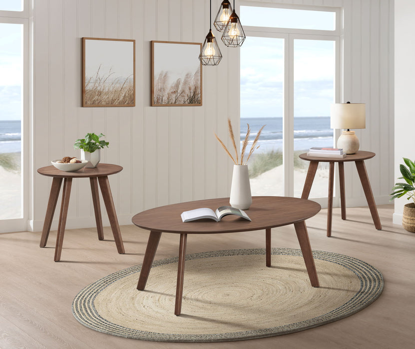 Theo - Three Pack Occasional Set With Coffee Table And 2 End Tables - Walnut - Stylish Home Furniture
