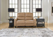 Mosswell - Power Reclining Loveseat With Adj Headrest - Toffee - Stylish Home Furniture