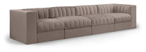 Rummi - Velvet Performance Fabric Upholstered 4 Piece Modular Sofa - Stylish Home Furniture