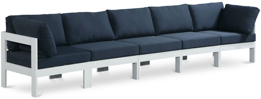 Nizuc - Outdoor Patio 5 Seat Modular Sofa With White Frame