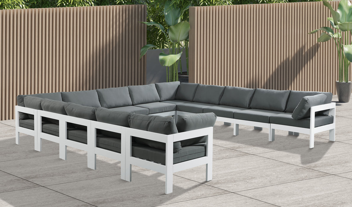 Nizuc - Outdoor Patio Modular Sectional 13 Piece - Grey - Fabric