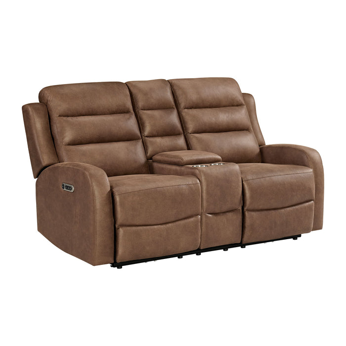 Avanti - PU Power Motion Loveseat With Power Motion Head Recliner & Console