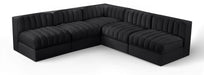Rummi - Armless Velvet Performance Fabric Upholstered 5 Piece Modular Sectional - Stylish Home Furniture