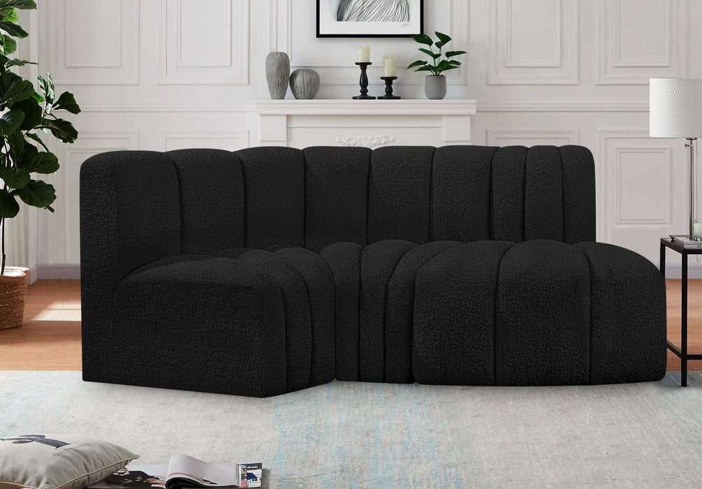 Arc - Boucle Fabric 3 Piece Modular L-Shaped Sofa