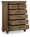 Karallin - Seven Drawer Chest - Medium Brown - Stylish Home Furniture