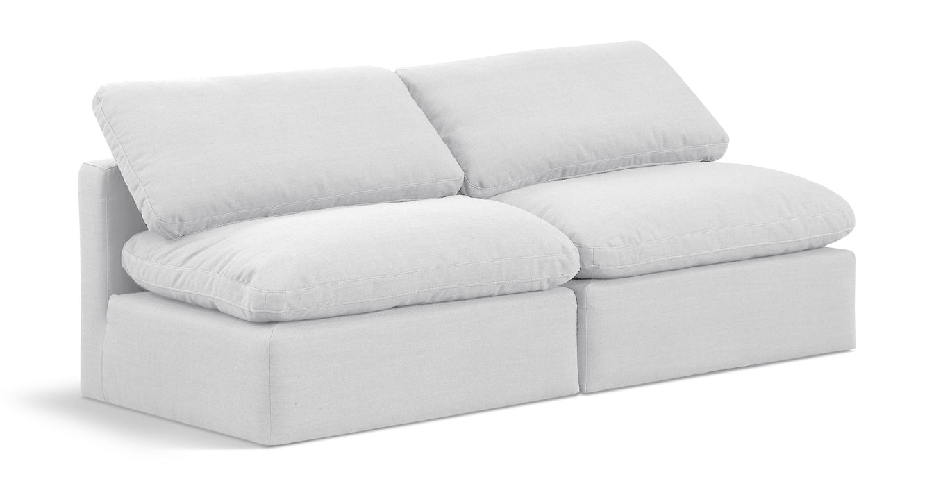 Indulge - Linen 2 Piece Modular Armless Sofa - White