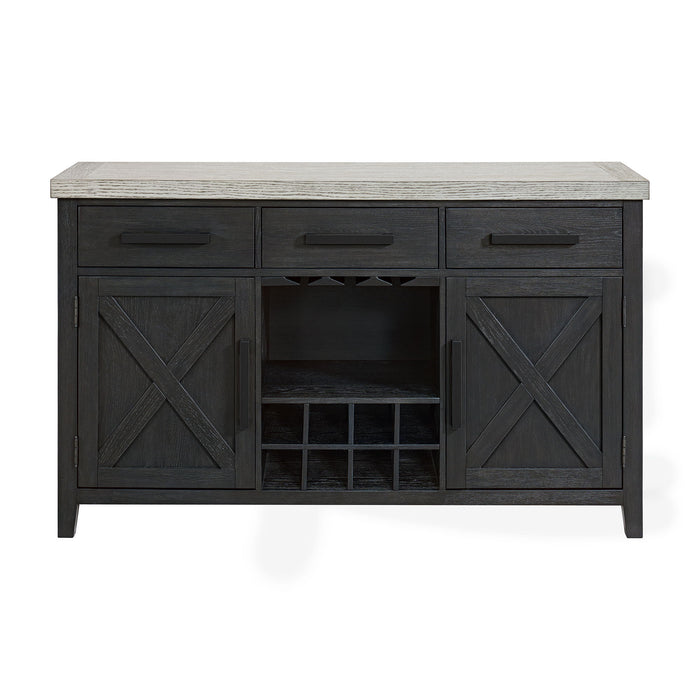 Axel - Server - Light Gray / Espresso - Stylish Home Furniture