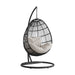 Playa - Swing Egg Chair With Base And Pillar - Dark Gray / Beige - Stylish Home Furniture