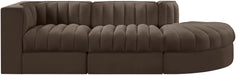Rummi - Velvet Performance Fabric Upholstered 3 Piece Modular Sectional - Stylish Home Furniture