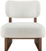 Vetra - Linen Textured Fabric Upholstered Accent Chair With Brown Base - Stylish Home Furniture