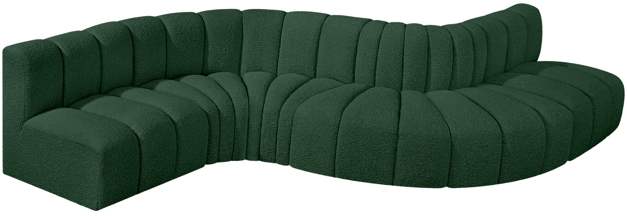 Arc - Boucle Fabric 6 Piece Curved Modular Sofa
