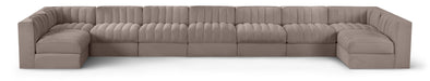 Rummi - Armless Velvet Performance Fabric Upholstered 9 Piece Modular Sectional - Stylish Home Furniture