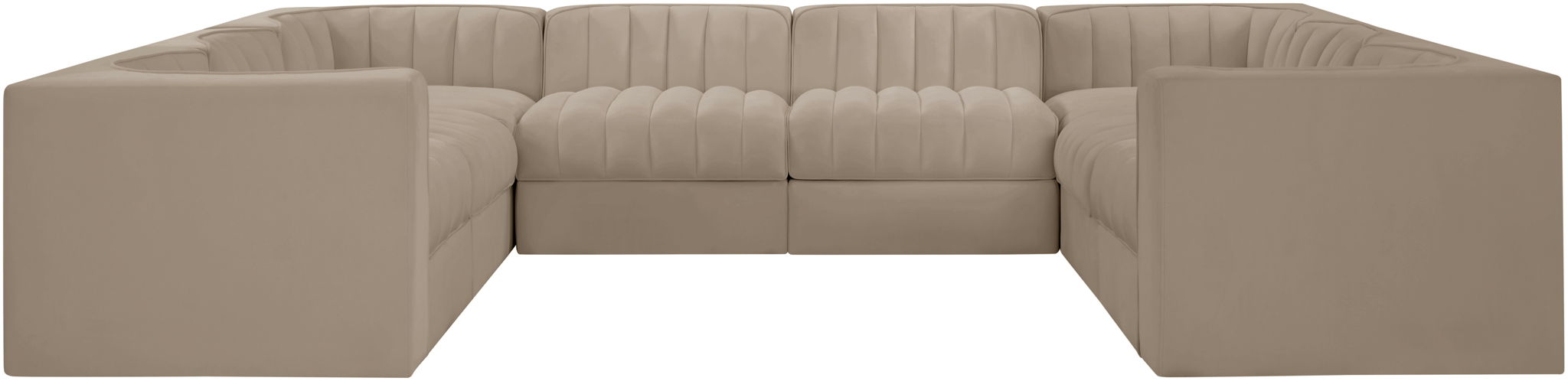 Rummi - Velvet Performance Fabric Upholstered Modular Sectional - Stylish Home Furniture