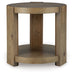 Flangren - Round End Table - Light Brown - Stylish Home Furniture