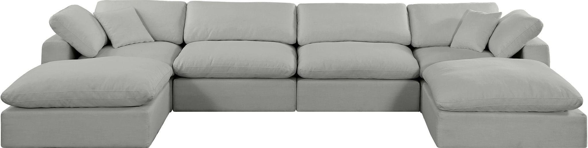 Comfy - 6 Piece Linen Modular Double Chaise Sectional