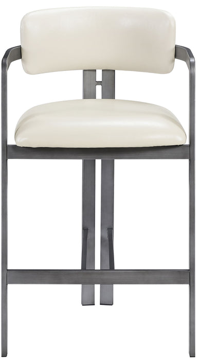 Aurum - Vegan Leather Upholstered Counter Stool With Gray Base - Stylish Home Furniture