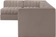 Rummi - Velvet Performance Fabric Upholstered 5 Piece Modular Sectional, L-Shaped (Right) - Stylish Home Furniture