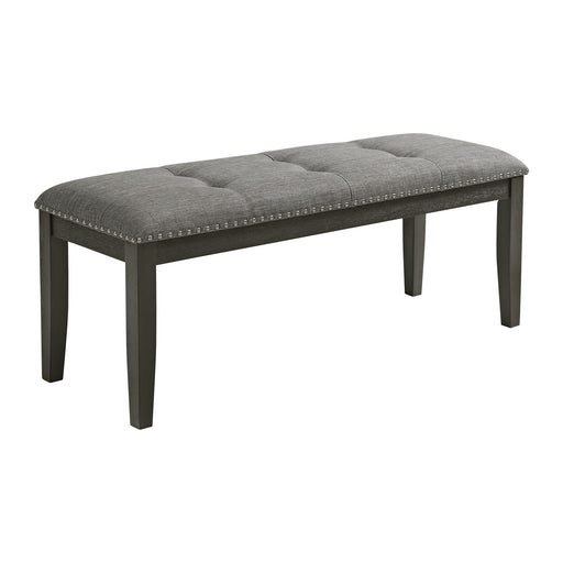 Everdeen - Bench With Gray Fabric and Nail Heads - Charcoal - Stylish Home Furniture