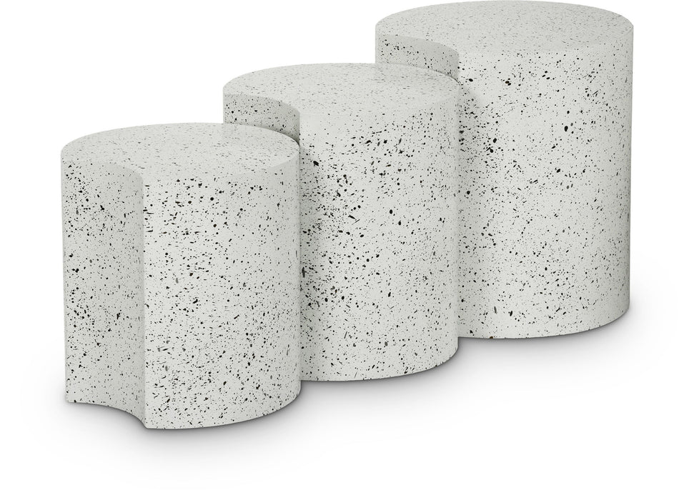 Dimple - 3 Piece Modular End Table - Terazzo Finish