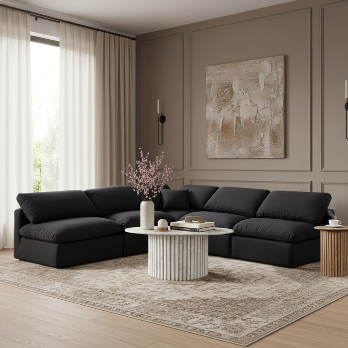 Indulge - Linen 5 Piece Modular Corner Armless Sectional - Stylish Home Furniture