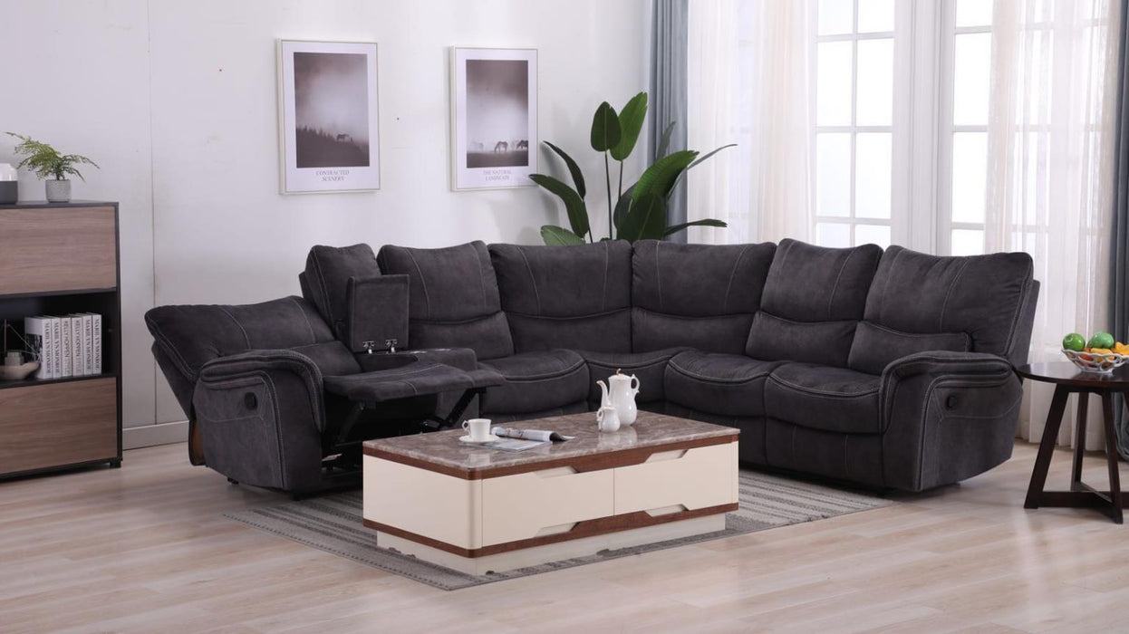 U87 - 3 Piece Sectional - Charcoal - Gray