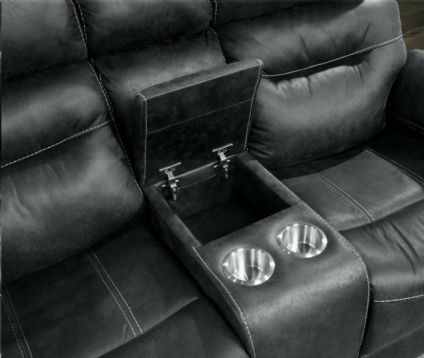 U170 - Motion Sofa With Dropdown Table - Gray