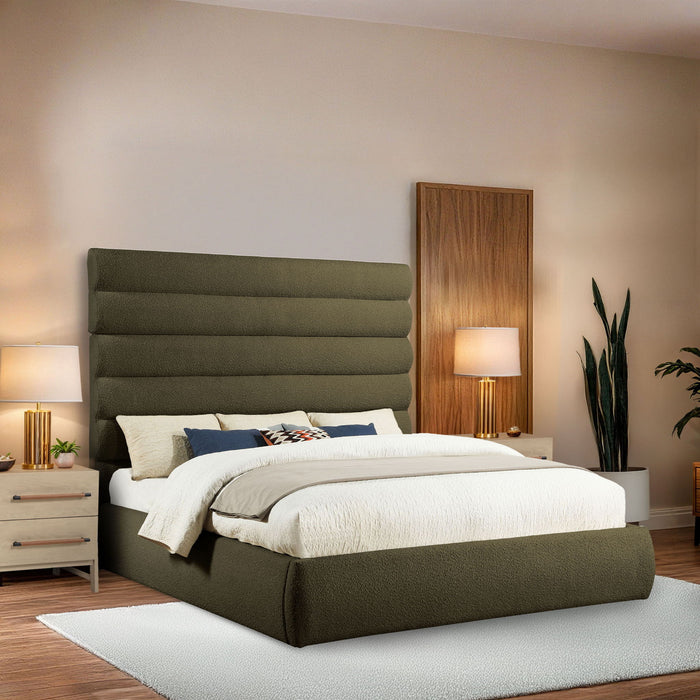 Adam - Boucle Fabric Bed With 70.5" Headboard - Stylish Home Furniture
