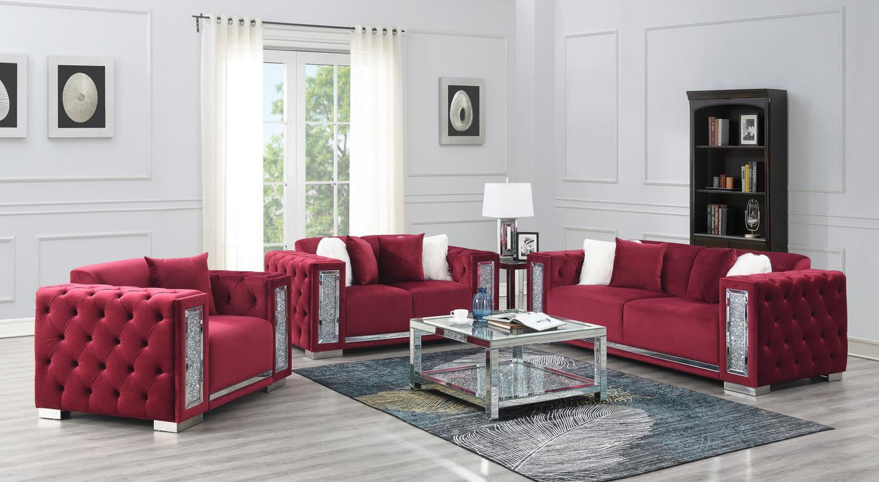 U251 - Velvet Loveseat - Burgundy