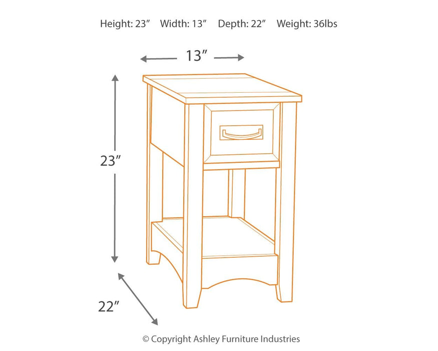 Breegin - Brown - Chair Side End Table - 1 Drawer