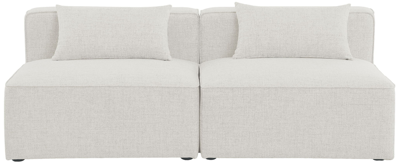 Cube - Linen Modular 2 Seat Armless Sofa