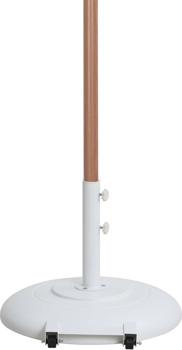 Fiji - Aluminum Patio Umbrella With Round White And Teak Base