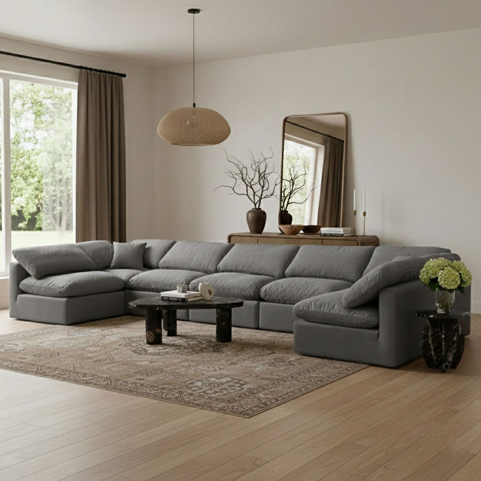 Indulge - Velvet 7 Piece Modular U-Shaped Sectional