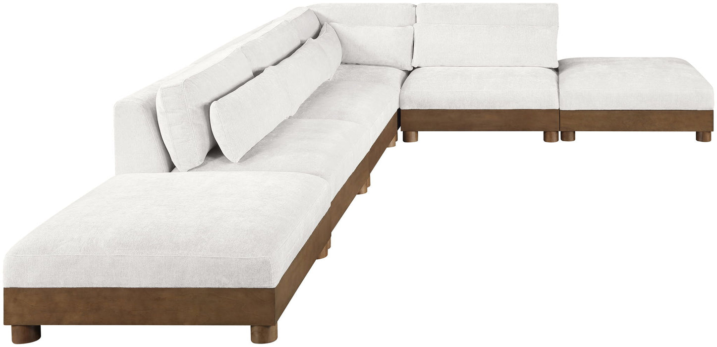 Turin - Chenille Fabric Upholstered Modular Sectional - Cream - Stylish Home Furniture
