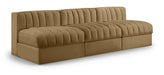 Rummi - Velvet Performance Fabric Upholstered 3 Piece Modular Armless Sofa - Stylish Home Furniture