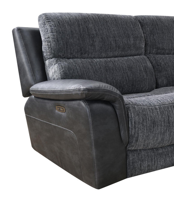 U17 - 6 Piece Power Reclining Sectional With Power Headrest - Dark Gray