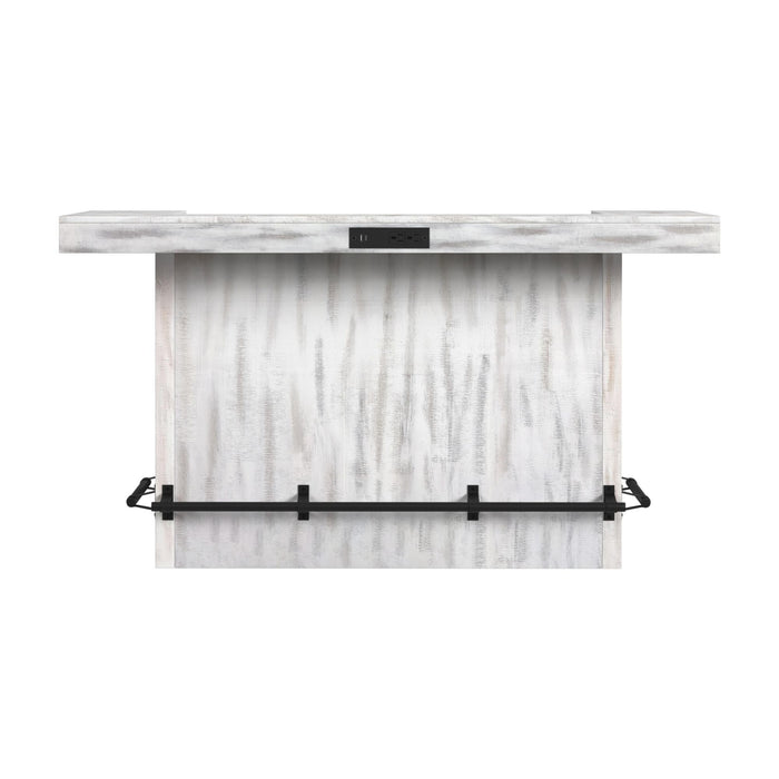 Rogen Rustic - Bar Table With Ice Tray, USB And Power - Rustic White - Stylish Home Furniture
