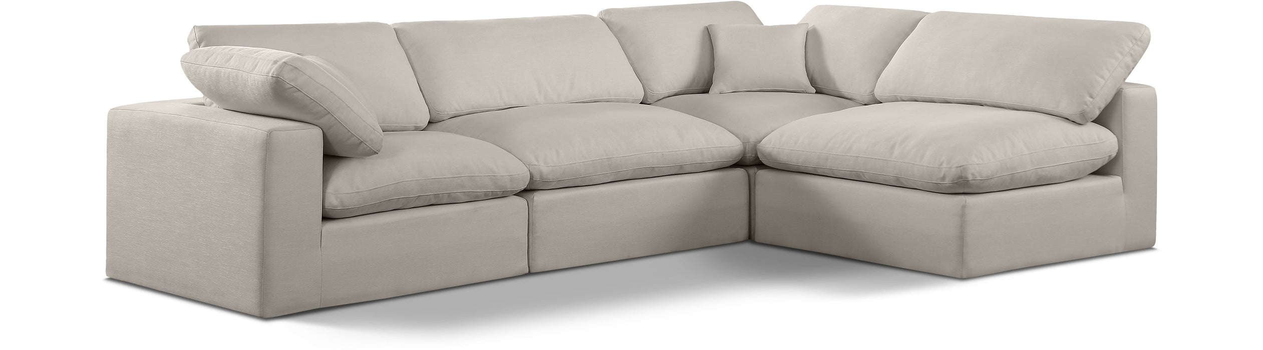 Comfy - 4 Piece Linen Fabric Modular Armless Sectional