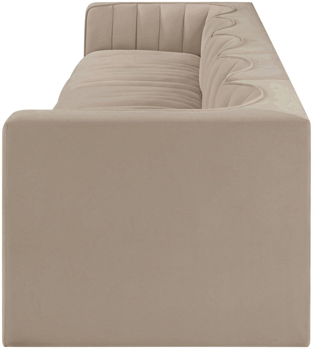 Rummi - Velvet Performance Fabric Upholstered 5 Piece Modular Sofa - Stylish Home Furniture