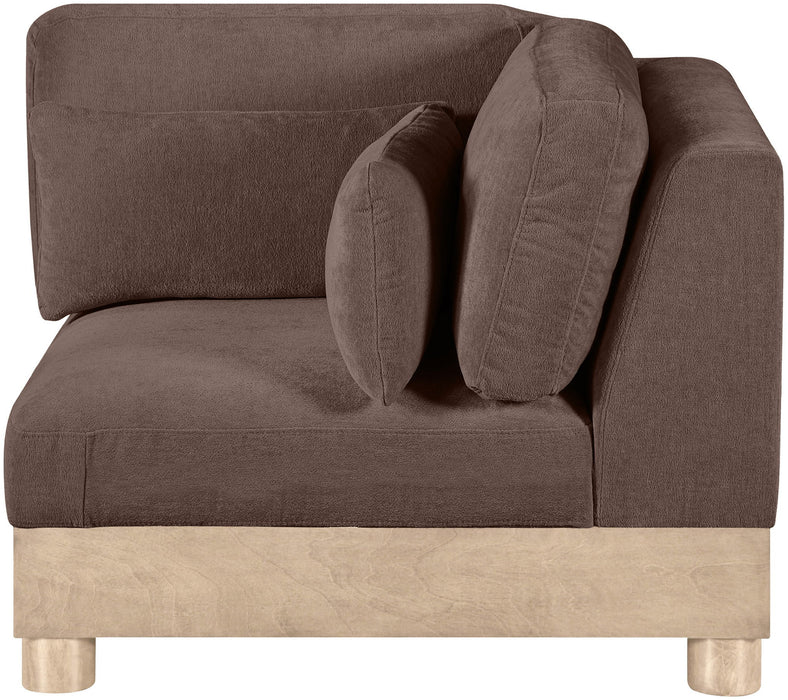 Turin - Chenille Fabric Upholstered Modular Corner Chair - Natural Base - Stylish Home Furniture