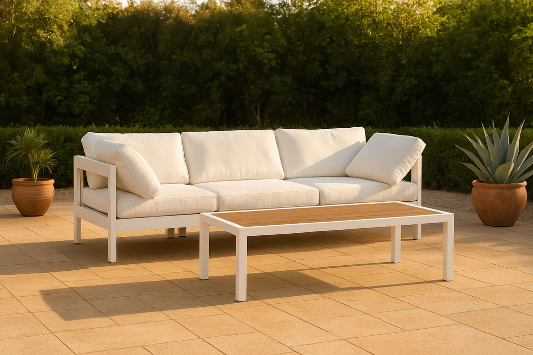 Nizuc - Outdoor Patio 3 Seat Modular Sofa With White Frame