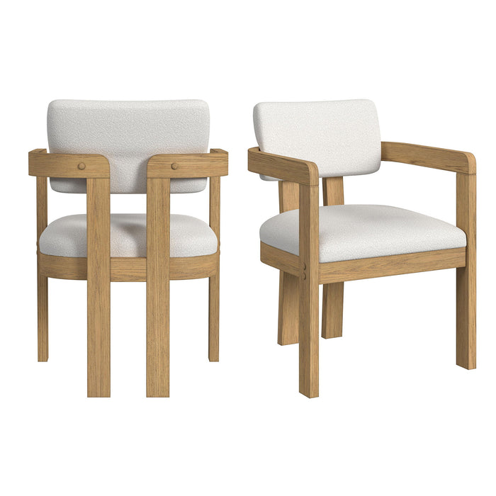 Portland - Fabric Arm Chair (Set of 2) - Natural / Snow White