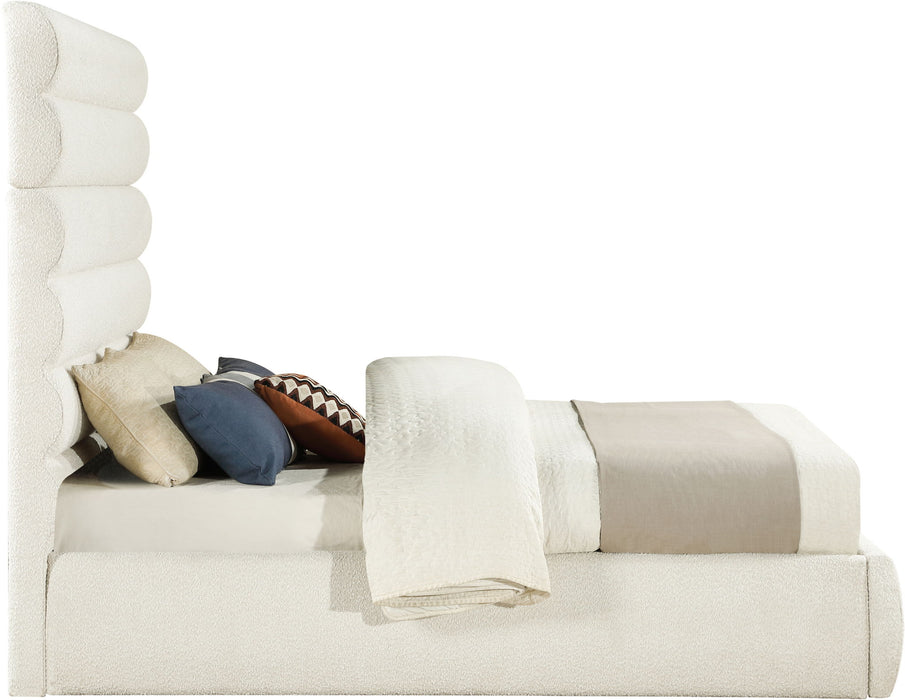 Adam - Boucle Fabric Bed With 70.5" Headboard - Stylish Home Furniture