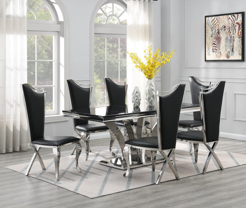 G-083-T-BLACK - Marble Dining Table - Black