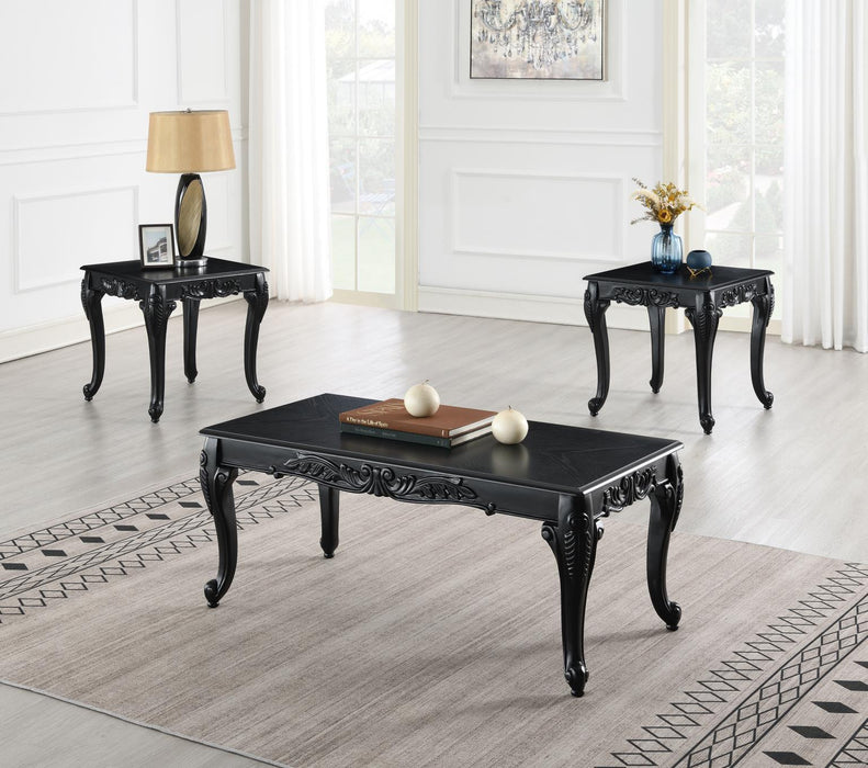 T208 - Coffee Table & 2 End Tables - Black
