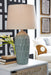 Hadbury - Ceramic Table Lamp (Set of 2) - Pale Blue / Teal - Stylish Home Furniture